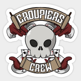Croupiers crew Jolly Roger pirate flag Sticker